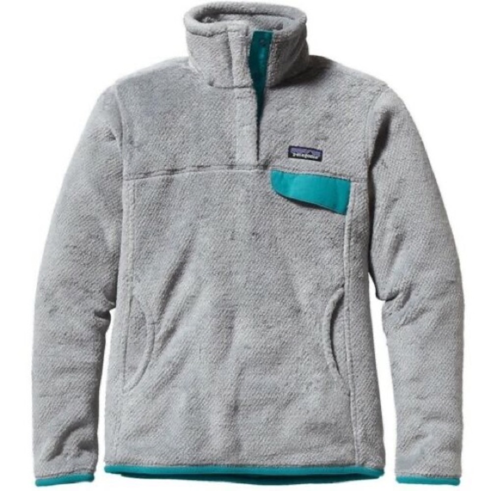 Patagonia Women's Re-Tool Snap-T® Fleece Pullover grey and teal, medium